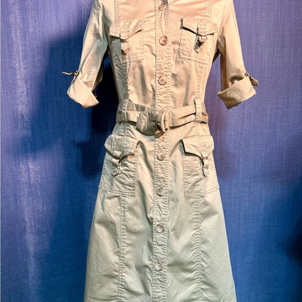 💠RW&CO Tan Trench Coat with Belted Waist